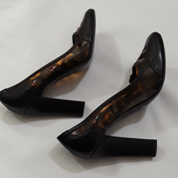 Burberry Leopard Leather/PVC Brouge Pumps - Picture 12 of 15